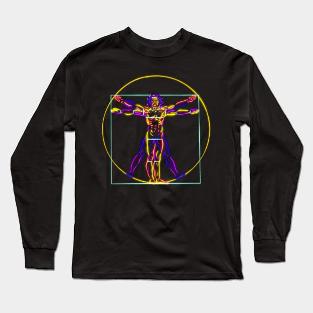 Vitruvian man popart Long Sleeve T-Shirt by BAJAJU